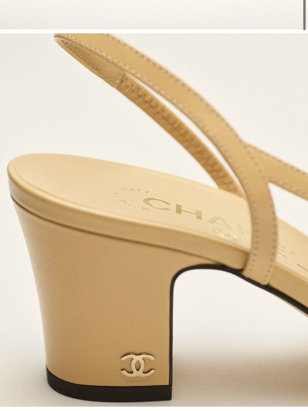 BRAND NEW! Chanel slingbacks. Beige/black. Size: EU39.5/US9. With box/dusters. - Picture 3 of 12